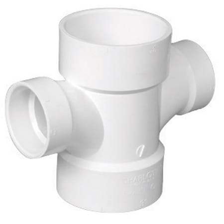 Homecare Products Schedule 40 4 in. Hub x 4 in. dia. Hub PVC Sanitary Tee HO2740632